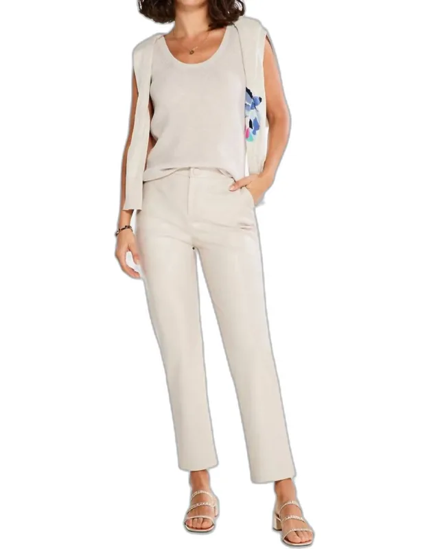 Faux Leather Straight Leg Trousers