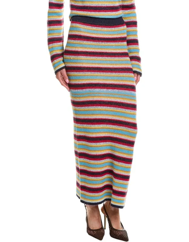 Stripe Wool & Mohair-blend Maxi Skirt