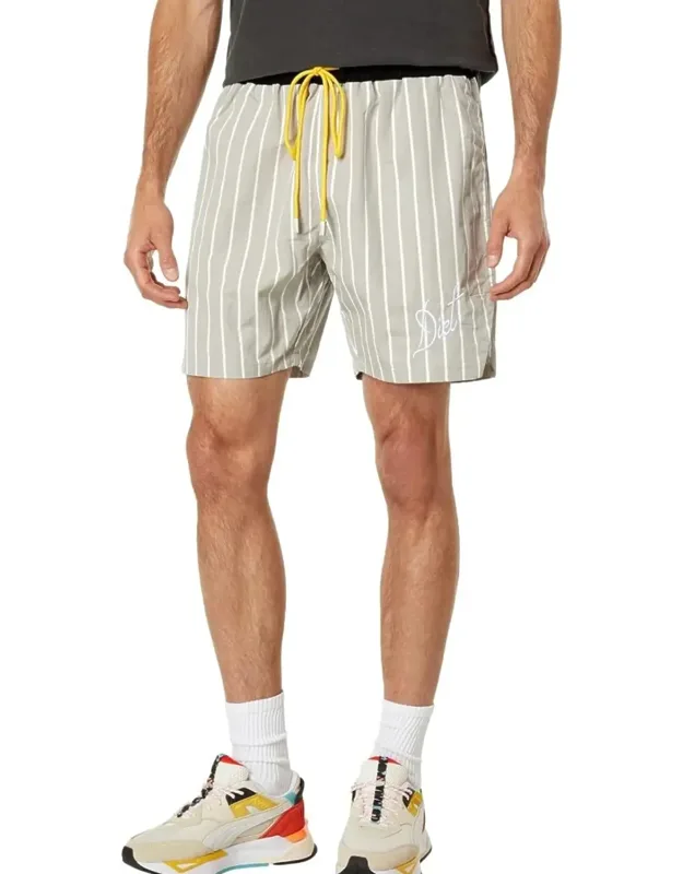Shorts With Drawstring Waist And Pinstripes