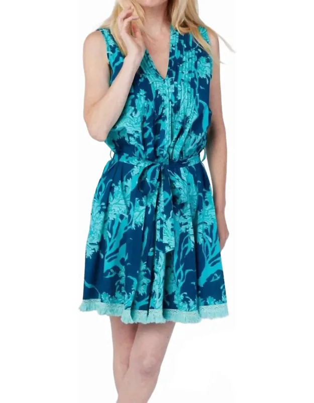 Felice Sleeveless V-neck Pintuck Dress