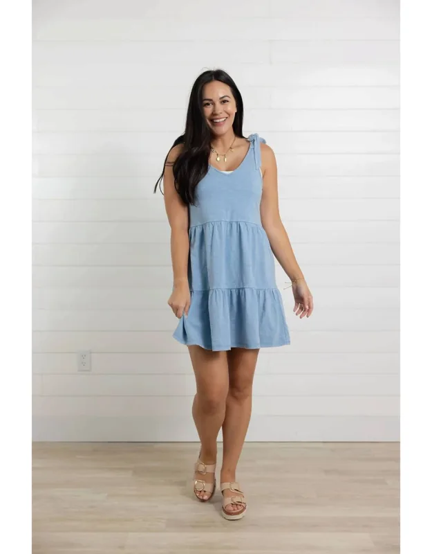 Tie Shoulder Knit Dress