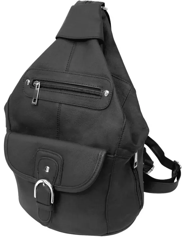 Leather Backpack With Multi Compartments