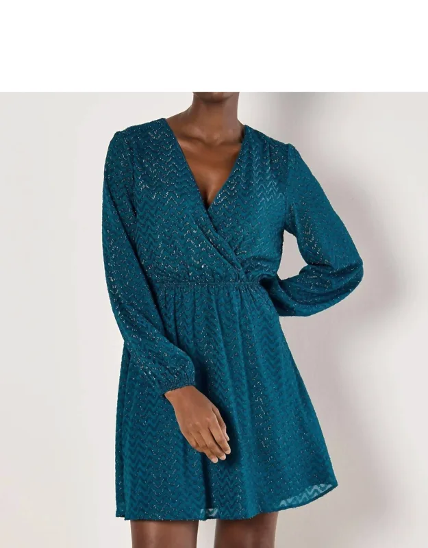 Chevron Jacquard Wrap Dress