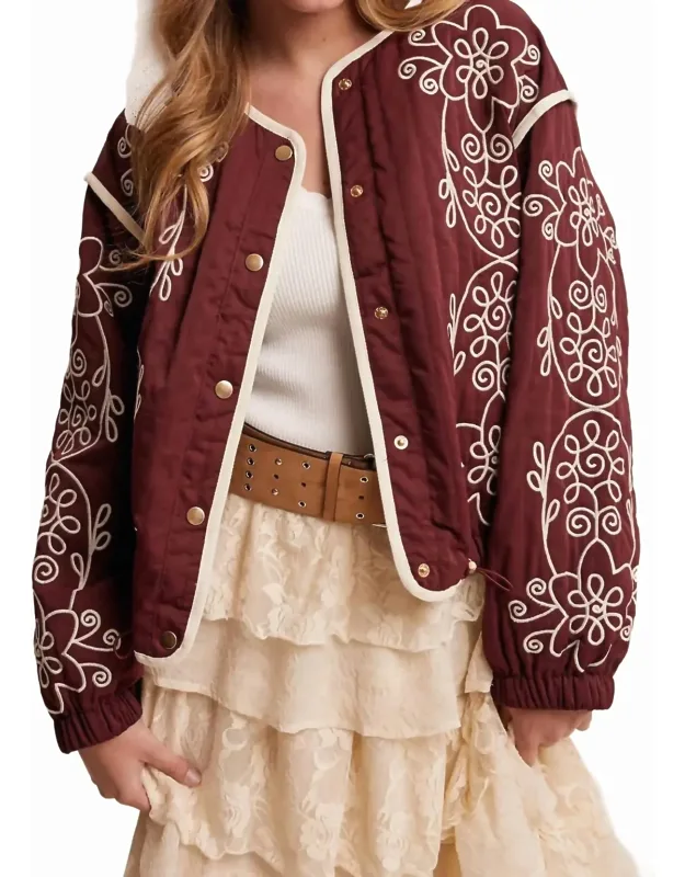 Embroidered Quilted Western Jacket