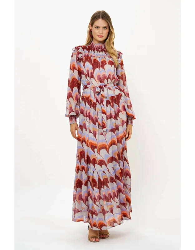 Smocked Neck Maxi Dress