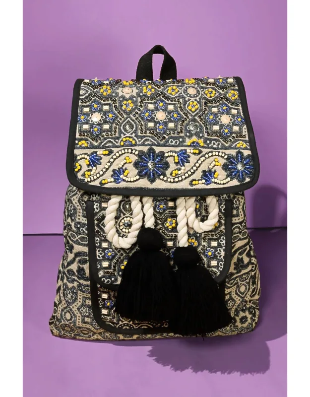 Hand-beaded Front Pocket Backpack