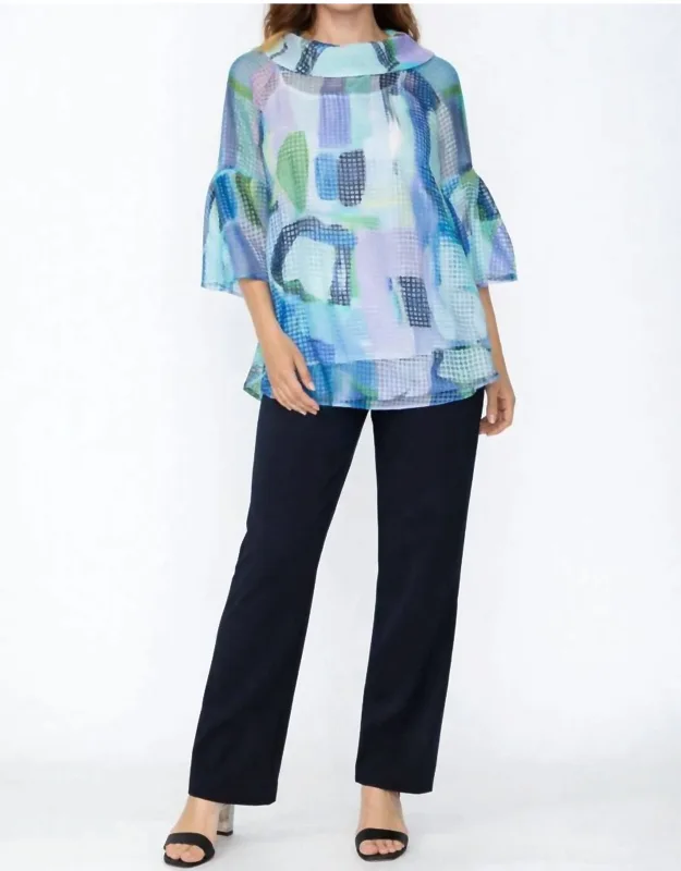 Sheer Abstract Tunic Top