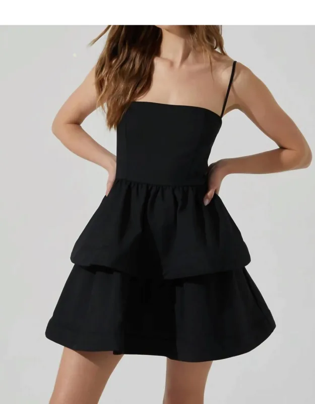 Leola Mini Dress With A-line Shape And Spaghetti Straps