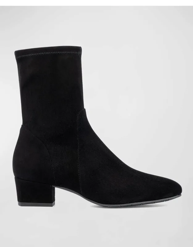Stretch Suede Ankle Boots