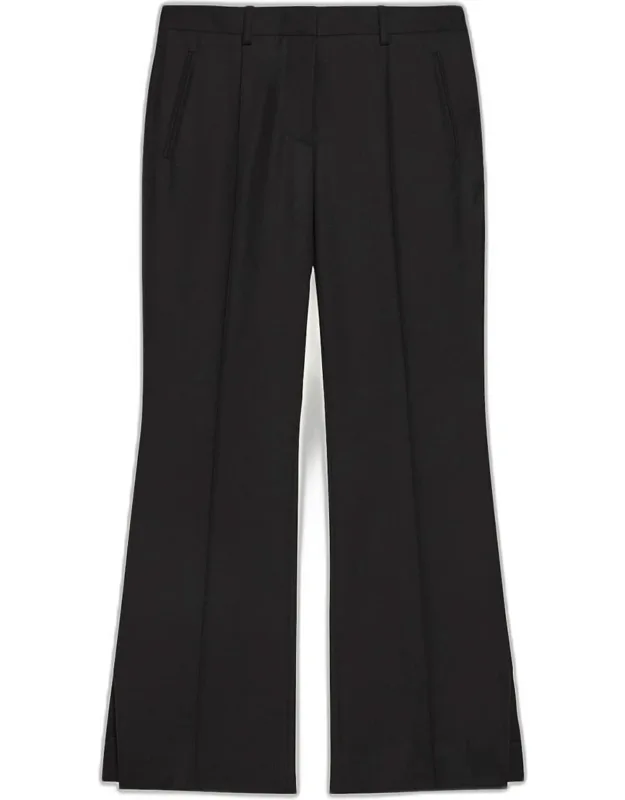 Vented Wool Bootcut Pants