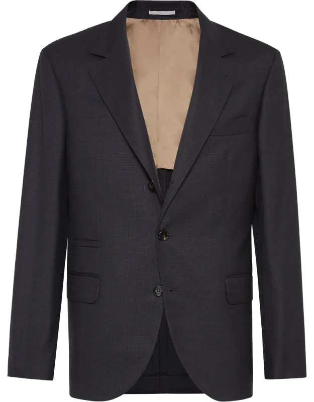 Houndstooth Virgin-wool Blazer