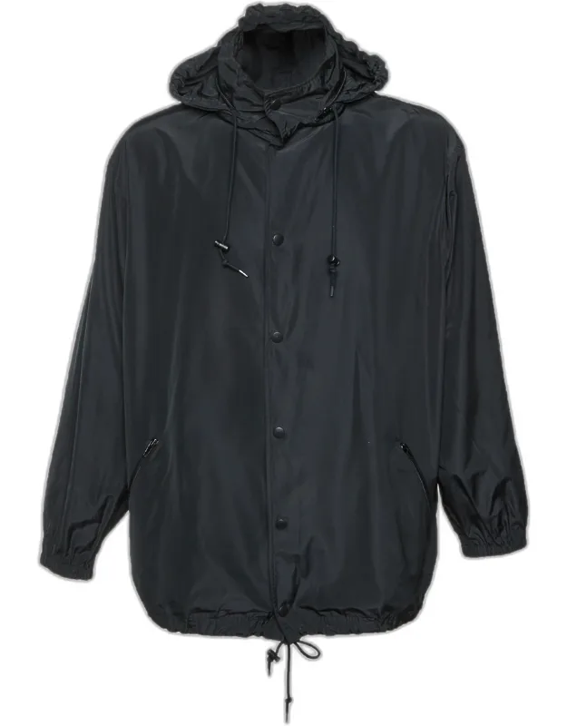 Logo Print Synthetic Hooded Jacket