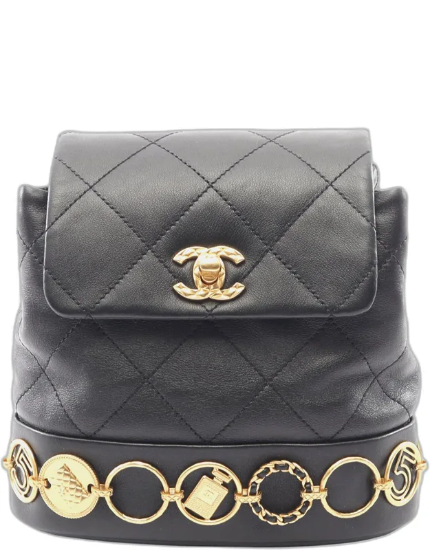 Small Lambskin Charms Backpack
