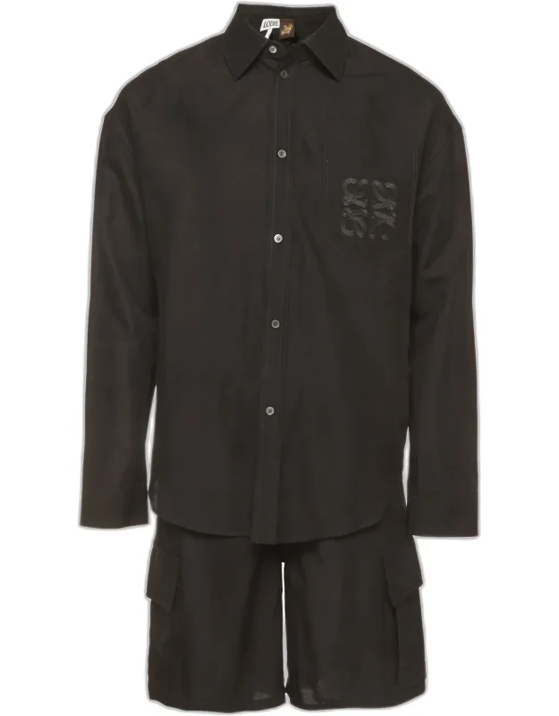 Linen Blend Shirt And Shorts Set