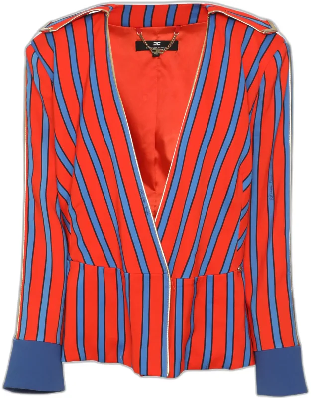 Stripe Stretch Crepe Blazer