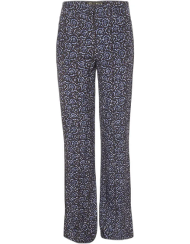Baroccoflage Print Silk Flared Pants