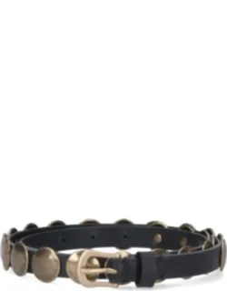 Trinidad Gold-tone Studded Leather Belt