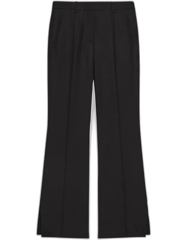 Vented Wool Bootcut Pants