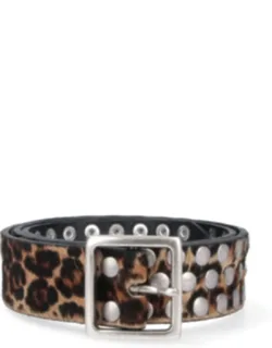 Leo Animal Print Studded Belt