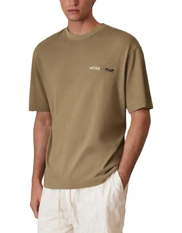 Washed Sunset Linen-blend T-shirt