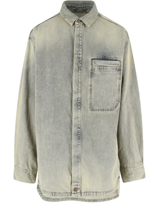 Relaxed Washed Denim Shirt