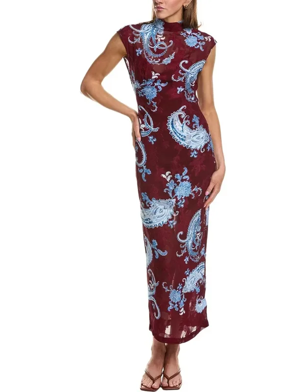Burnout Jacquard Maxi Dress