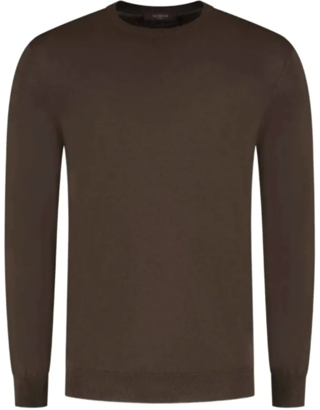 Fine-knit Crew Neck Wool Pullover