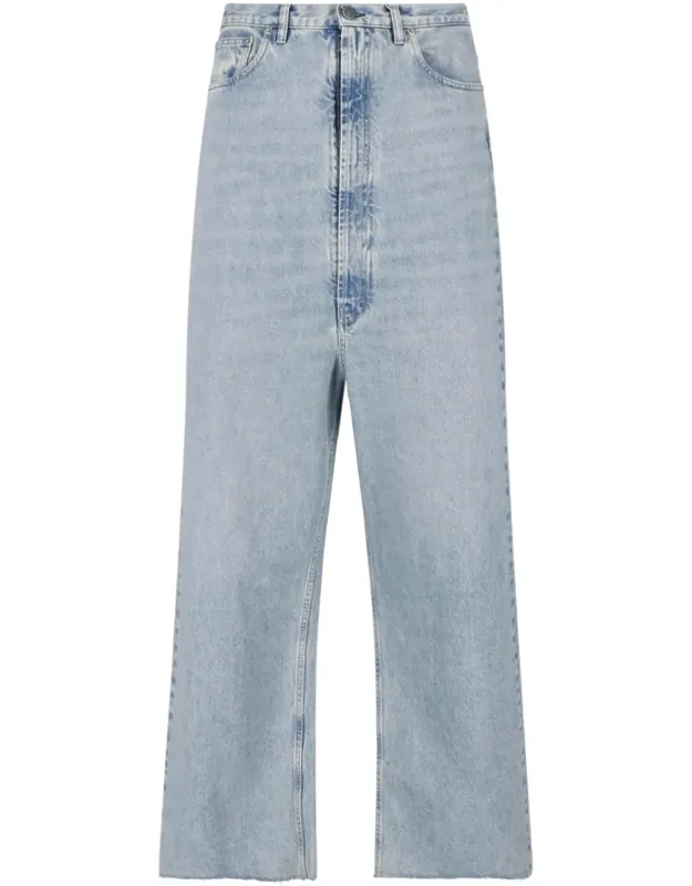 Four Stitches Wide-leg Denim Jeans