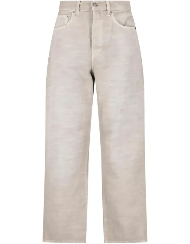 Wide-leg Cotton Denim Straight Jeans
