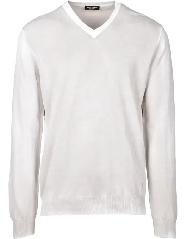 V-neck Sweater With Ribbed Cuffs And Hem