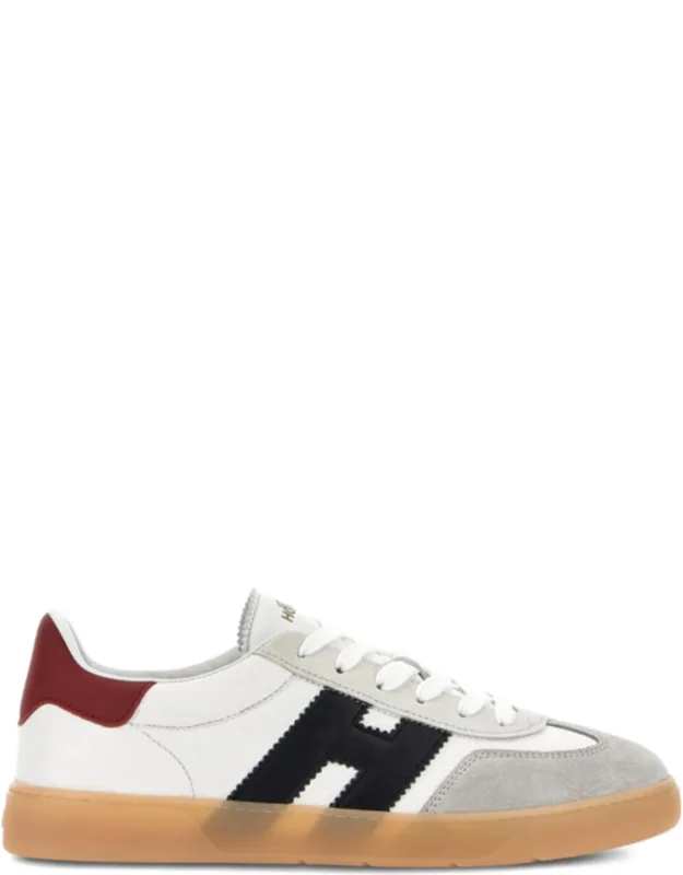 Low-top Suede Overlay Logo Sneakers