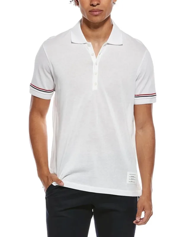 T-shirt With Splayed Collar And Dual Side Button Placket