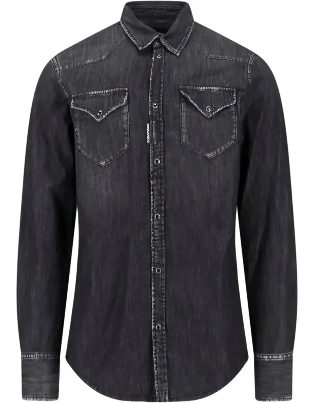 Vintage Classic Collar Denim Shirt