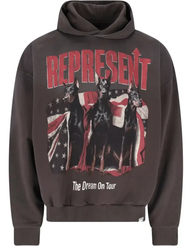 Graphic Print Cotton Logo Hoodie