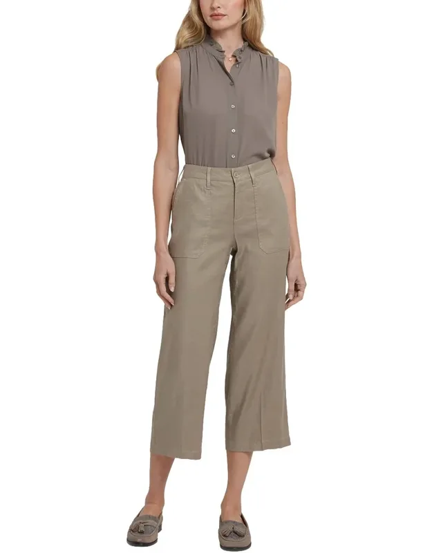 Cargo Linen-blend Crop Jeans