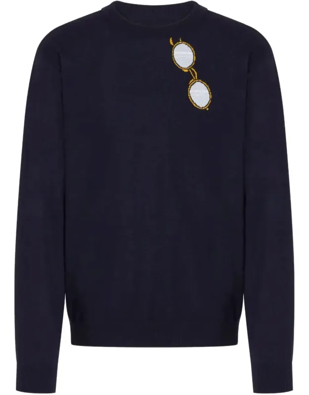 Knit Sweater With Unique Embroidery