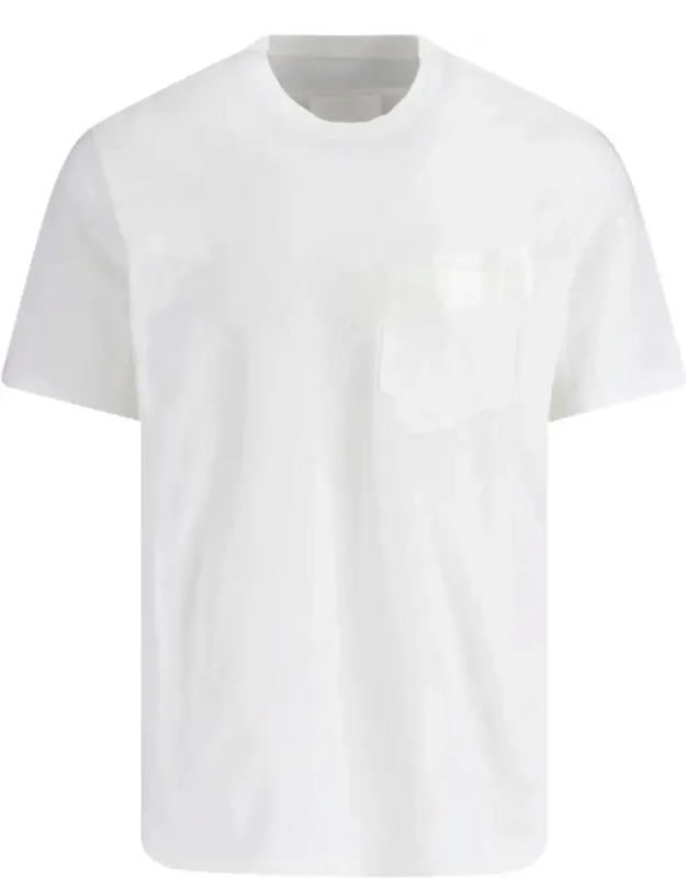 Ribbed Neckline Chest Pocket T-shirt