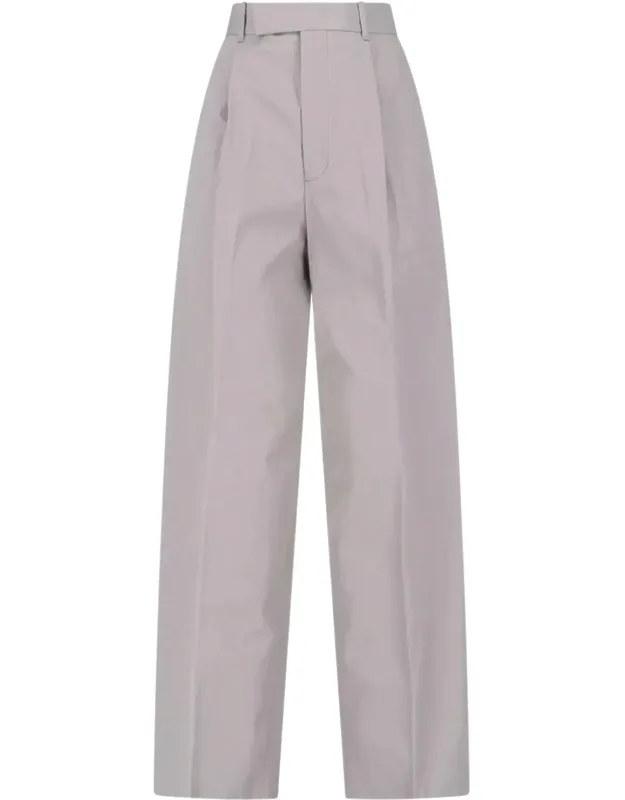 High-waisted Tailored Cotton Trousers
