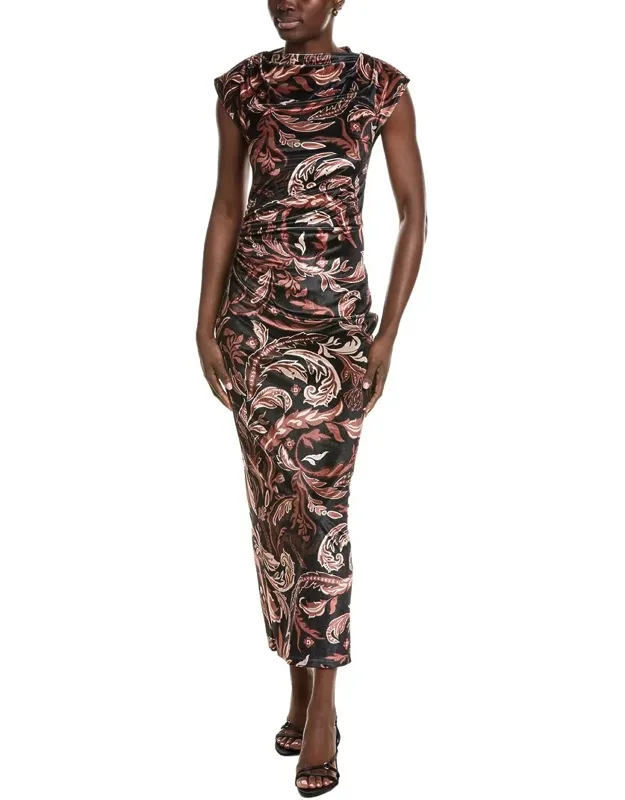 Mock Neck Midi Dress