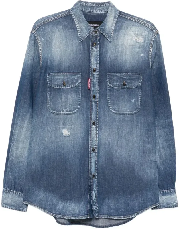 Classic Denim Long Sleeve Button Shirt