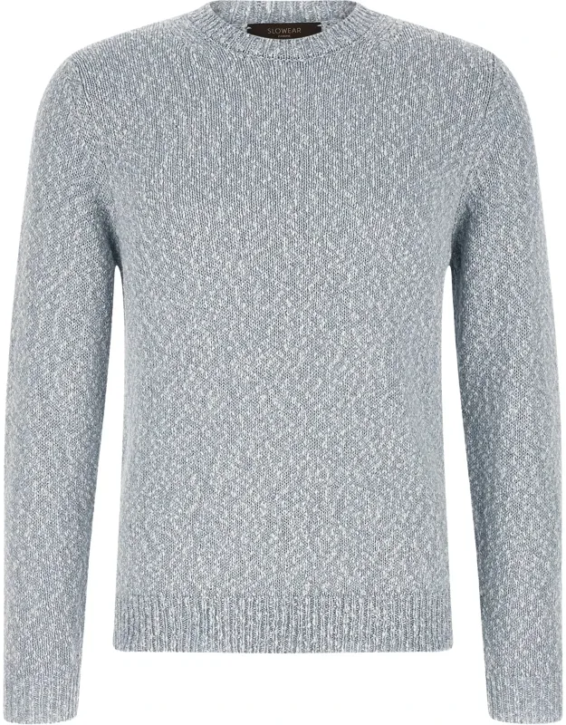 Textured Fabric Crew Neck Sweater