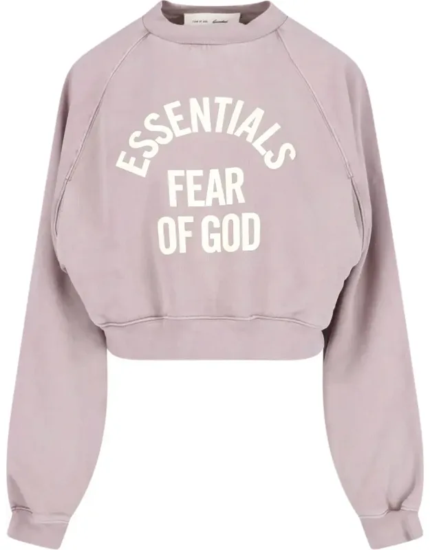 Cropped Relaxed Arched Logo Sweatshirt