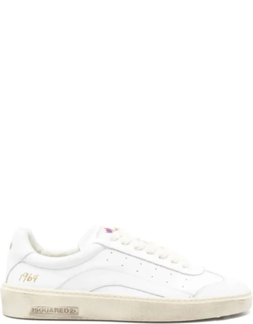 Smooth Leather Gold Detail Sneakers