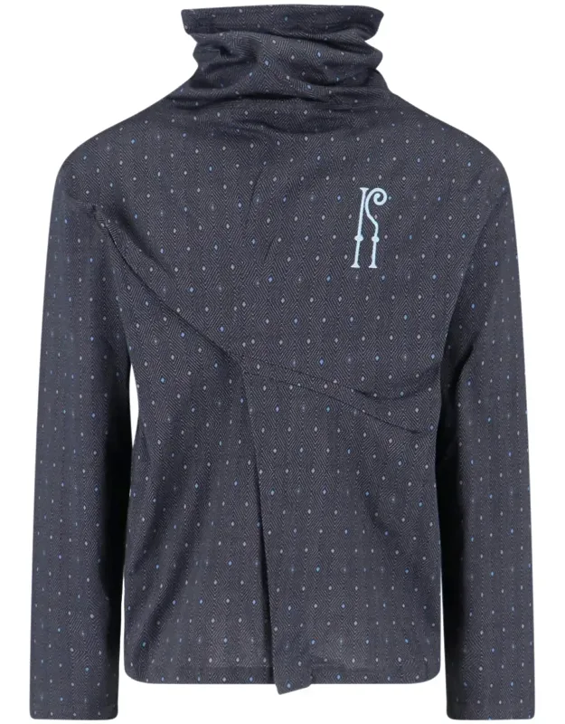 Ohne High Turtleneck Geometric Sweater