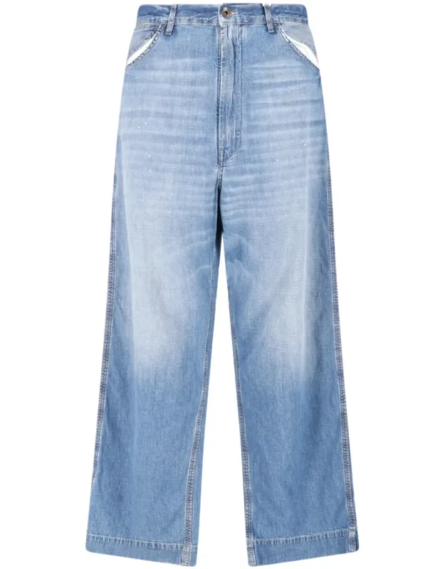 Wide-leg Four Stitches Jeans