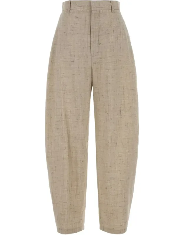 Loose Fitting Textured Cropped Pants