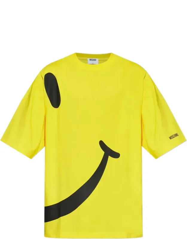 Relaxed Fit T-shirt With Bold Smiley Graphic