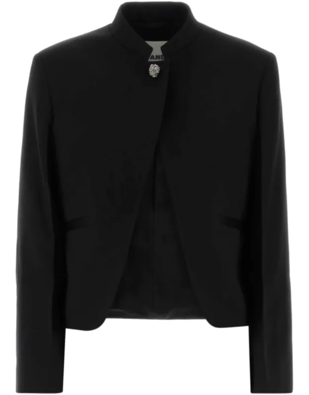 Cropped Stand Collar Jacket