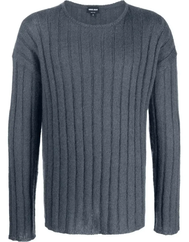 Ribbed Knit Wool Blend Sweater