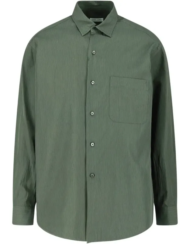 Subtle Striped Cotton-silk Shirt